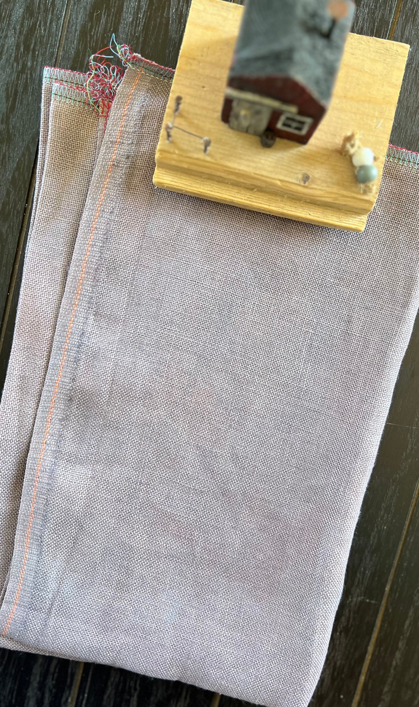 28 Count Linen 'Damson' Hand Dyed Cross Stitch Fabric