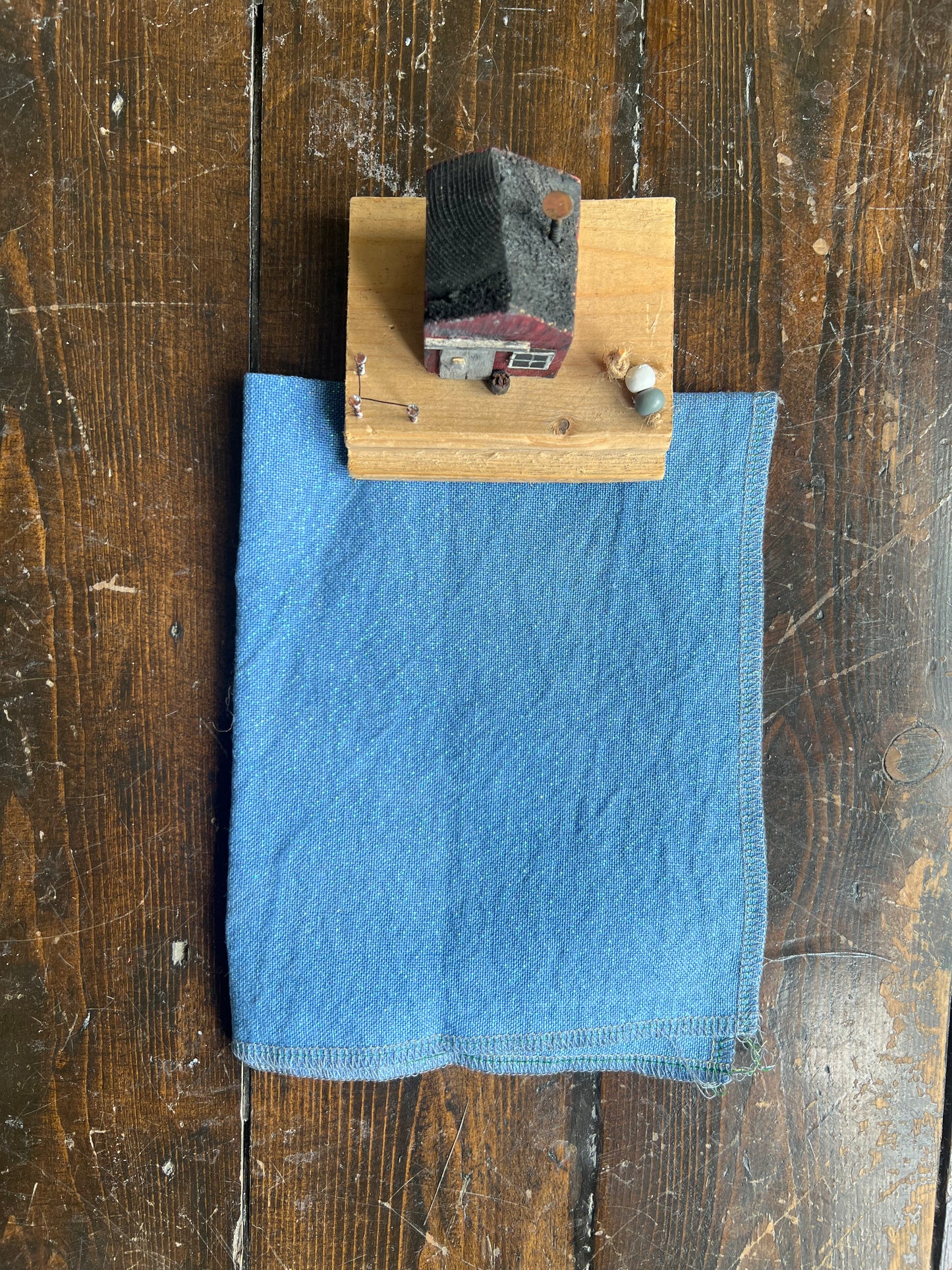 32 Count Linen 'Fadders Coveralls' OOAK (One of a Kind) Hand Dyed Cross Stitch Fabric