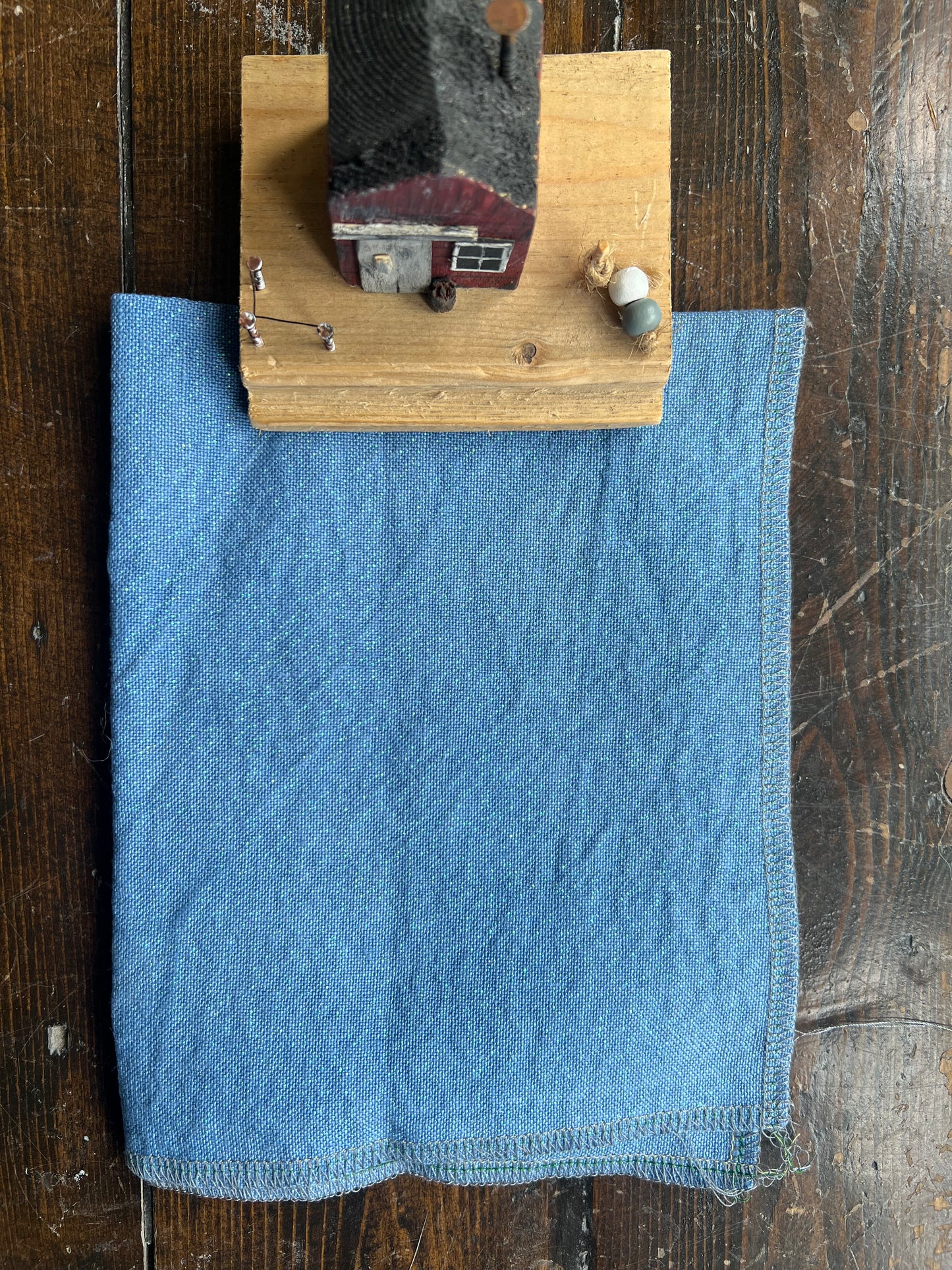 32 Count Linen 'Fadders Coveralls' OOAK (One of a Kind) Hand Dyed Cross Stitch Fabric