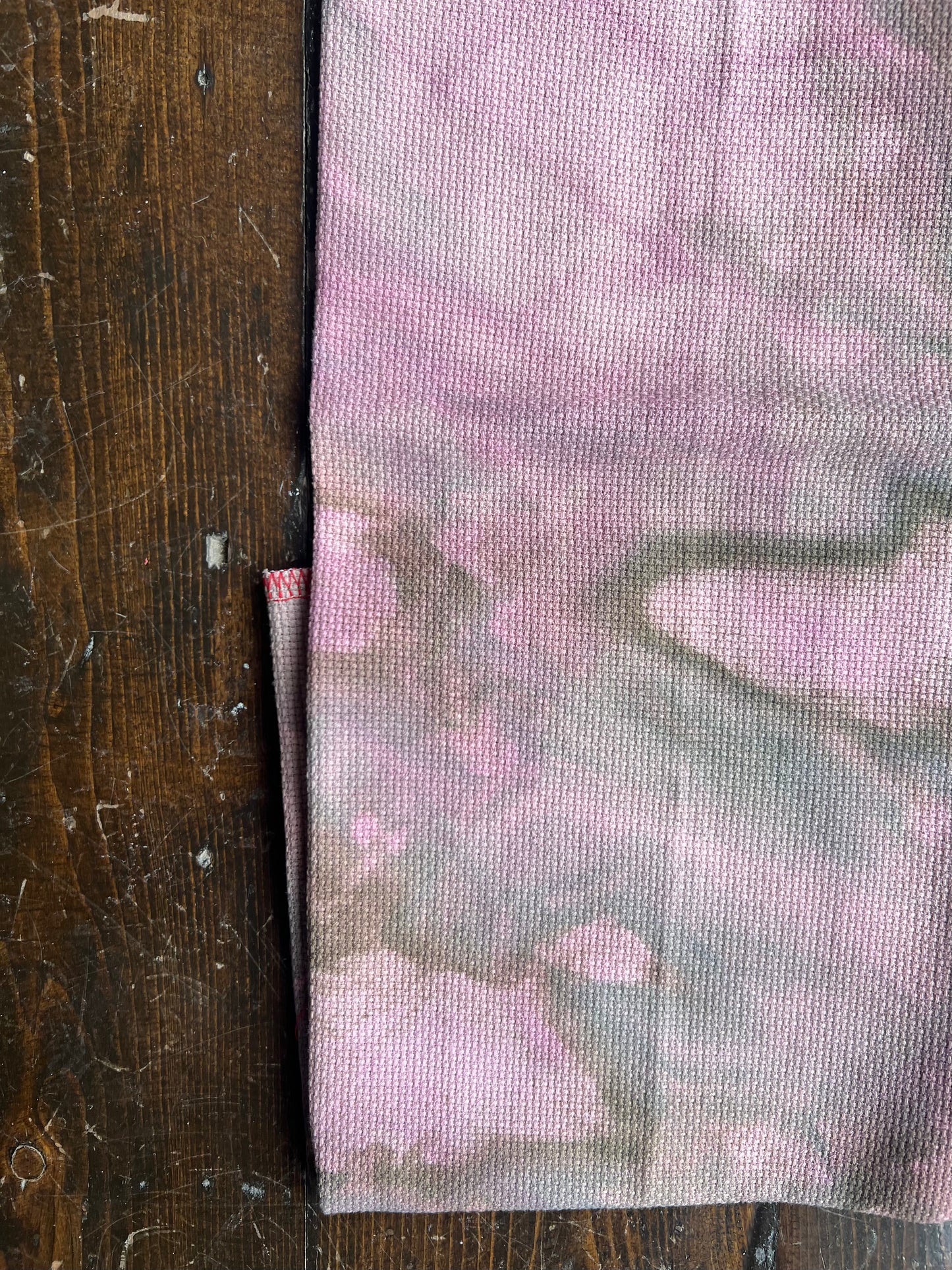 14 Count Aida 'Old Fashioned Rose' OOAK (One of a Kind) Hand Dyed Cross Stitch Fabric