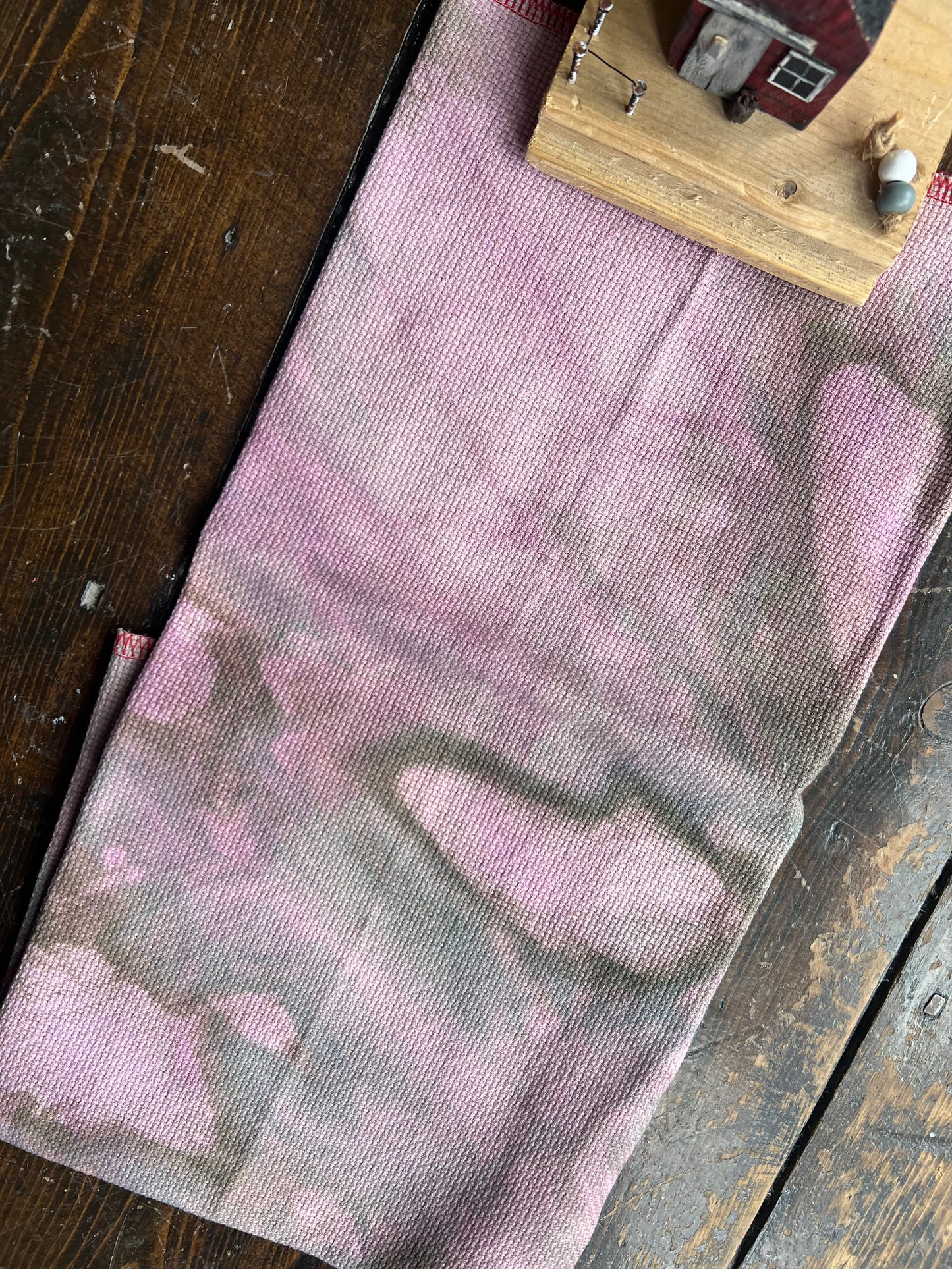 14 Count Aida 'Old Fashioned Rose' OOAK (One of a Kind) Hand Dyed Cross Stitch Fabric