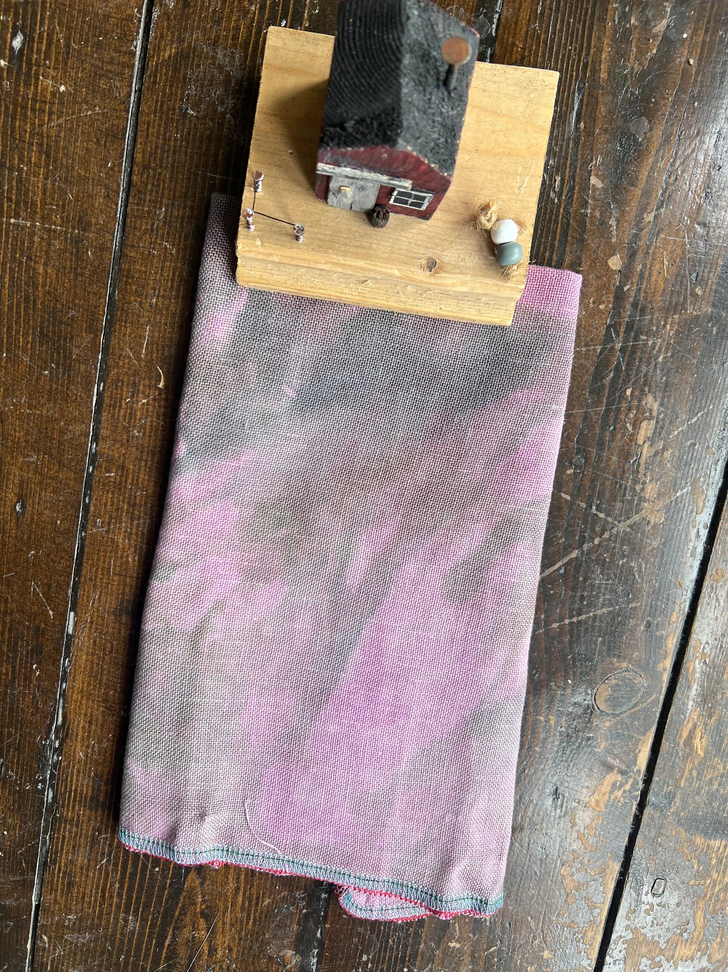 32 Count Linen 'Old Fashioned Rose' OOAK (One of a Kind) Hand Dyed Cross Stitch Fabric