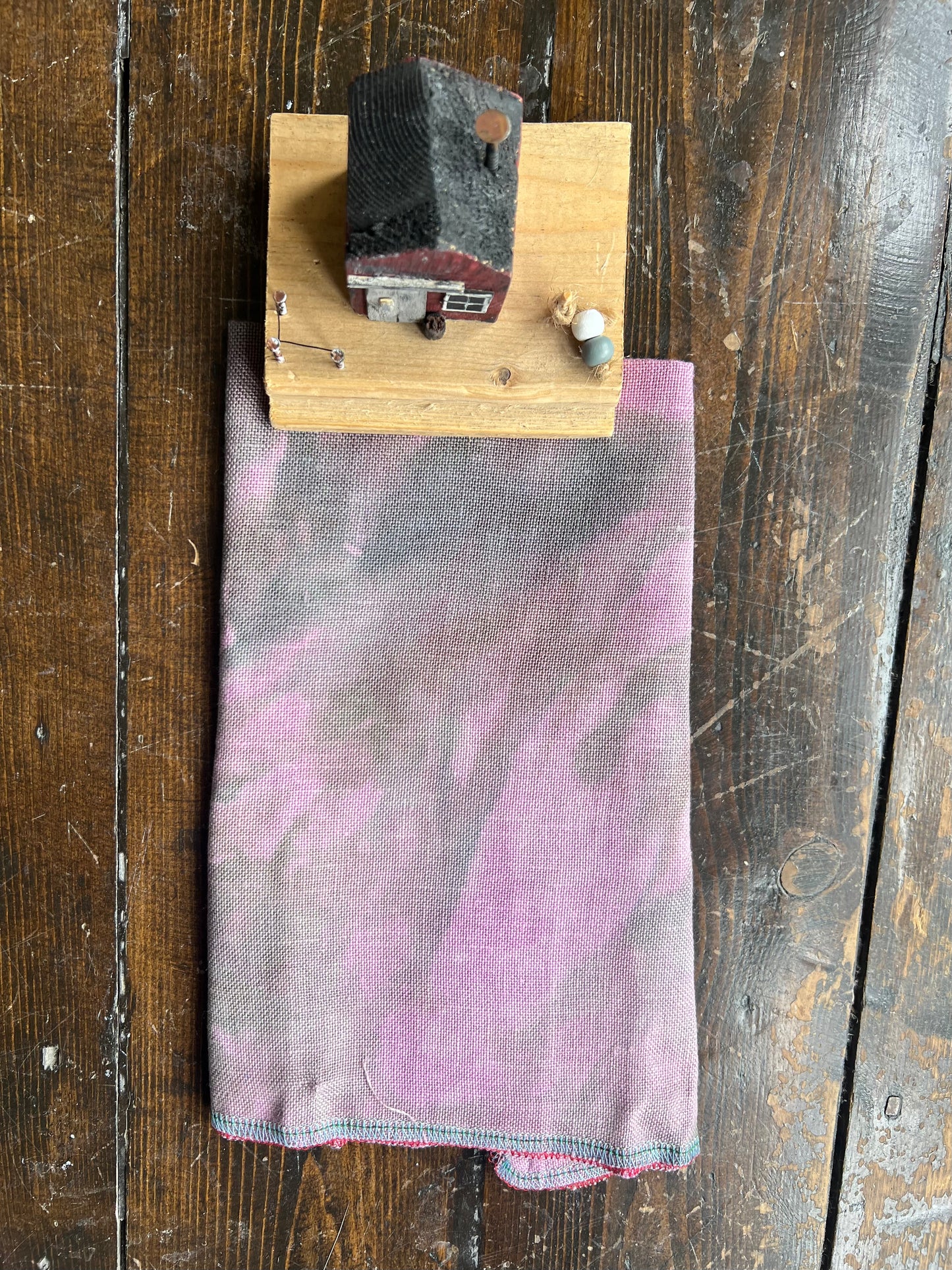 32 Count Linen 'Old Fashioned Rose' OOAK (One of a Kind) Hand Dyed Cross Stitch Fabric