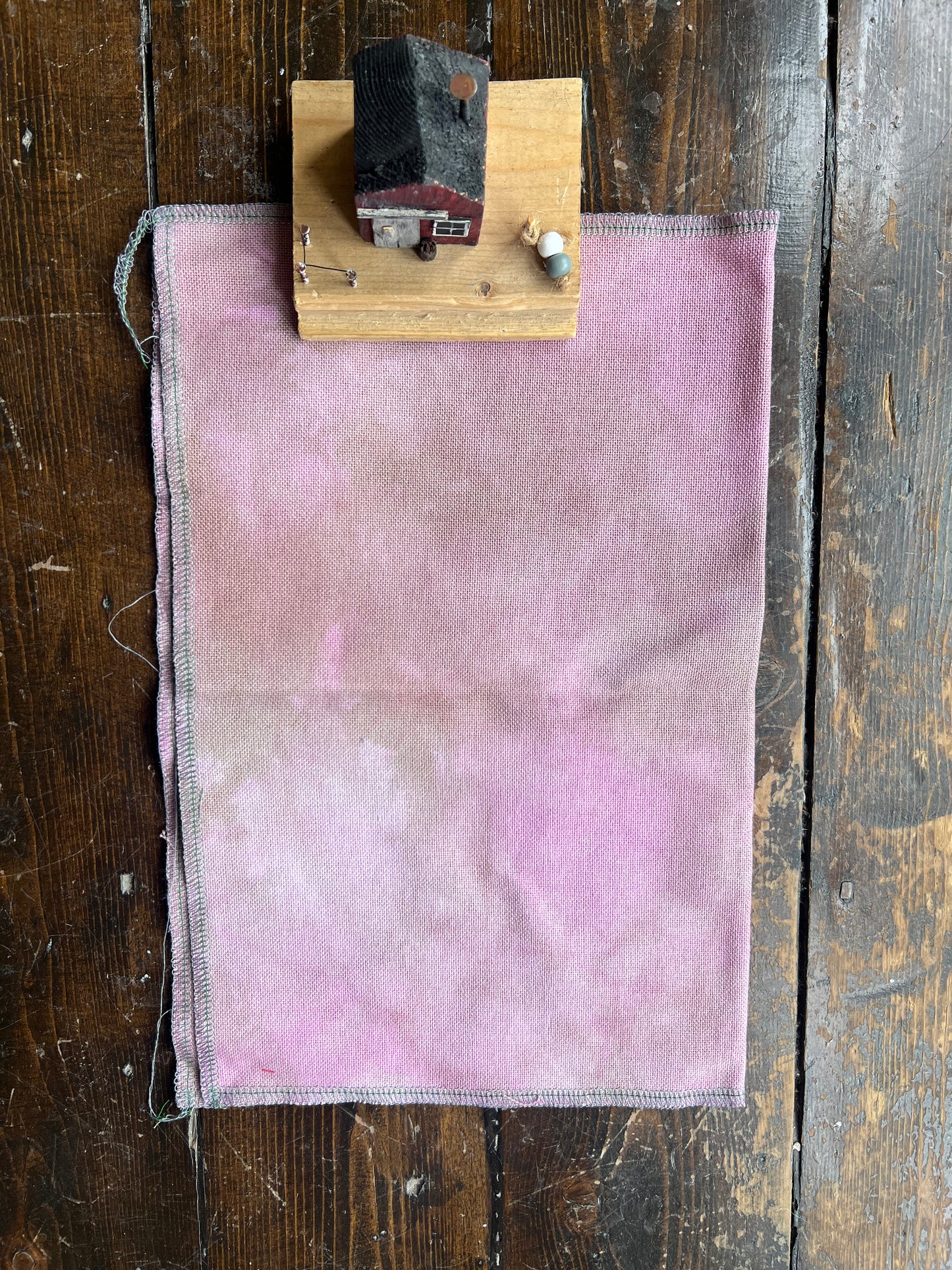 28 Count Lugana 'Old Fashioned Rose' OOAK (One of a Kind) Hand Dyed Cross Stitch Fabric