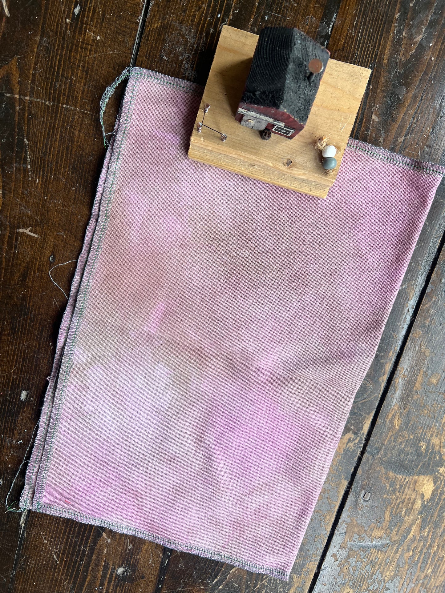 28 Count Lugana 'Old Fashioned Rose' OOAK (One of a Kind) Hand Dyed Cross Stitch Fabric