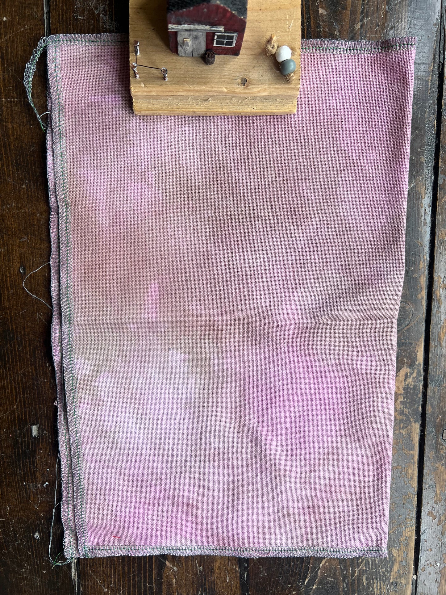 28 Count Lugana 'Old Fashioned Rose' OOAK (One of a Kind) Hand Dyed Cross Stitch Fabric