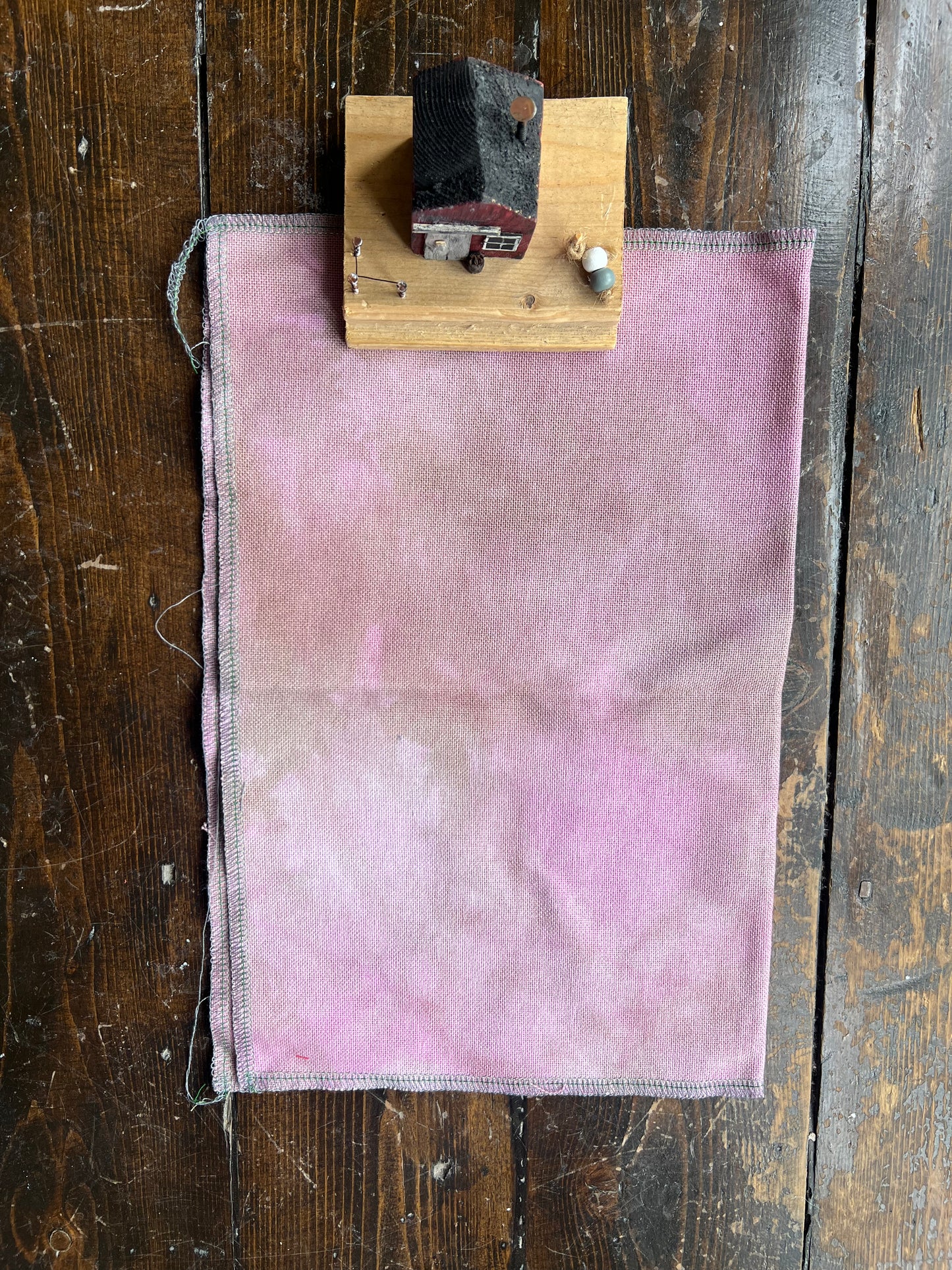 28 Count Lugana 'Old Fashioned Rose' OOAK (One of a Kind) Hand Dyed Cross Stitch Fabric