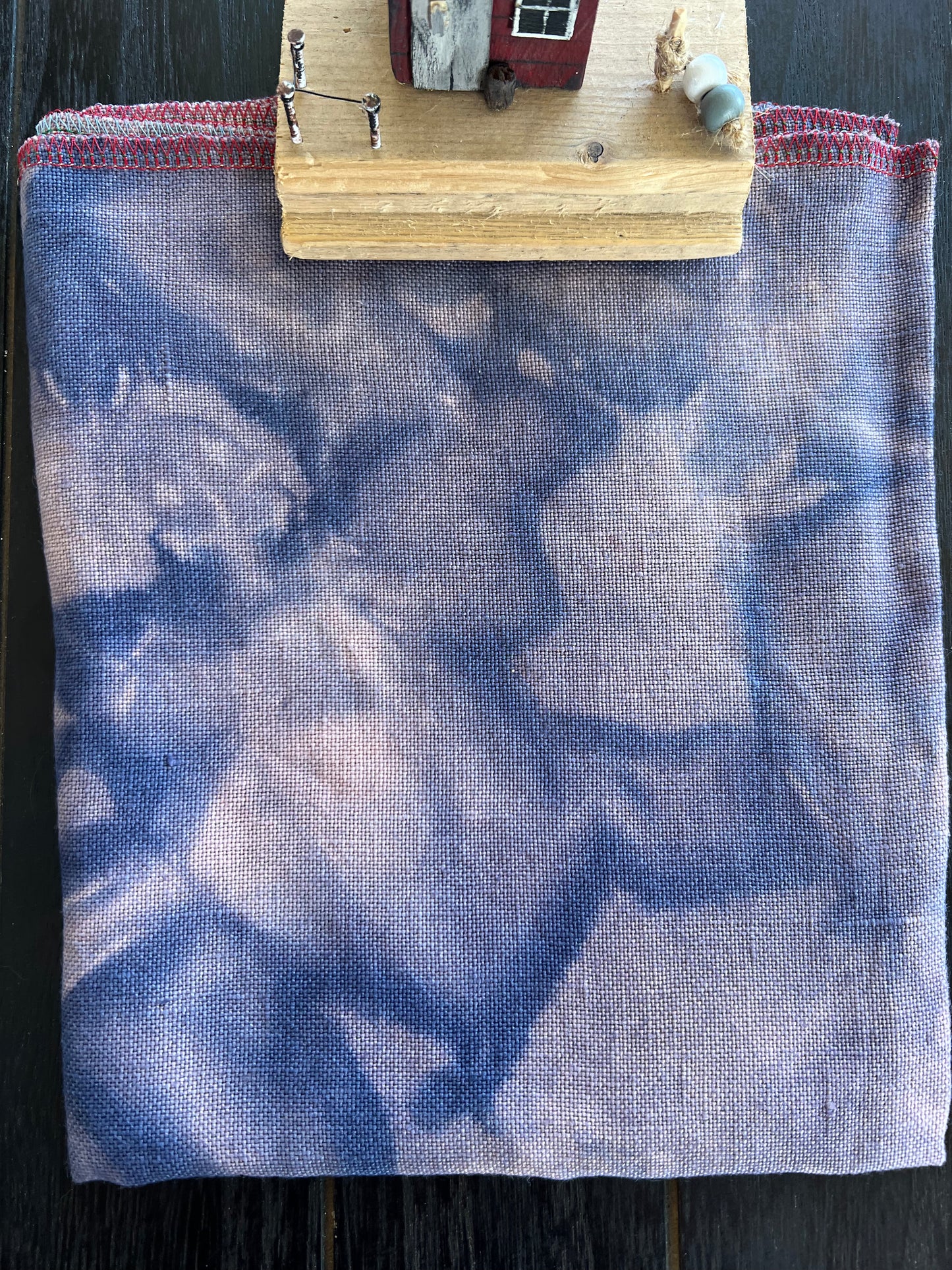 32 Count Linen 'Blueberry Stain' Hand Dyed Cross Stitch Fabric